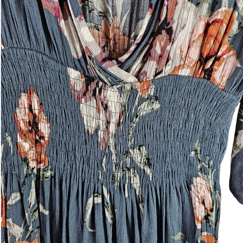 Lulu's Teal Floral Skort Dress Romper In M - Picture 3 of 8